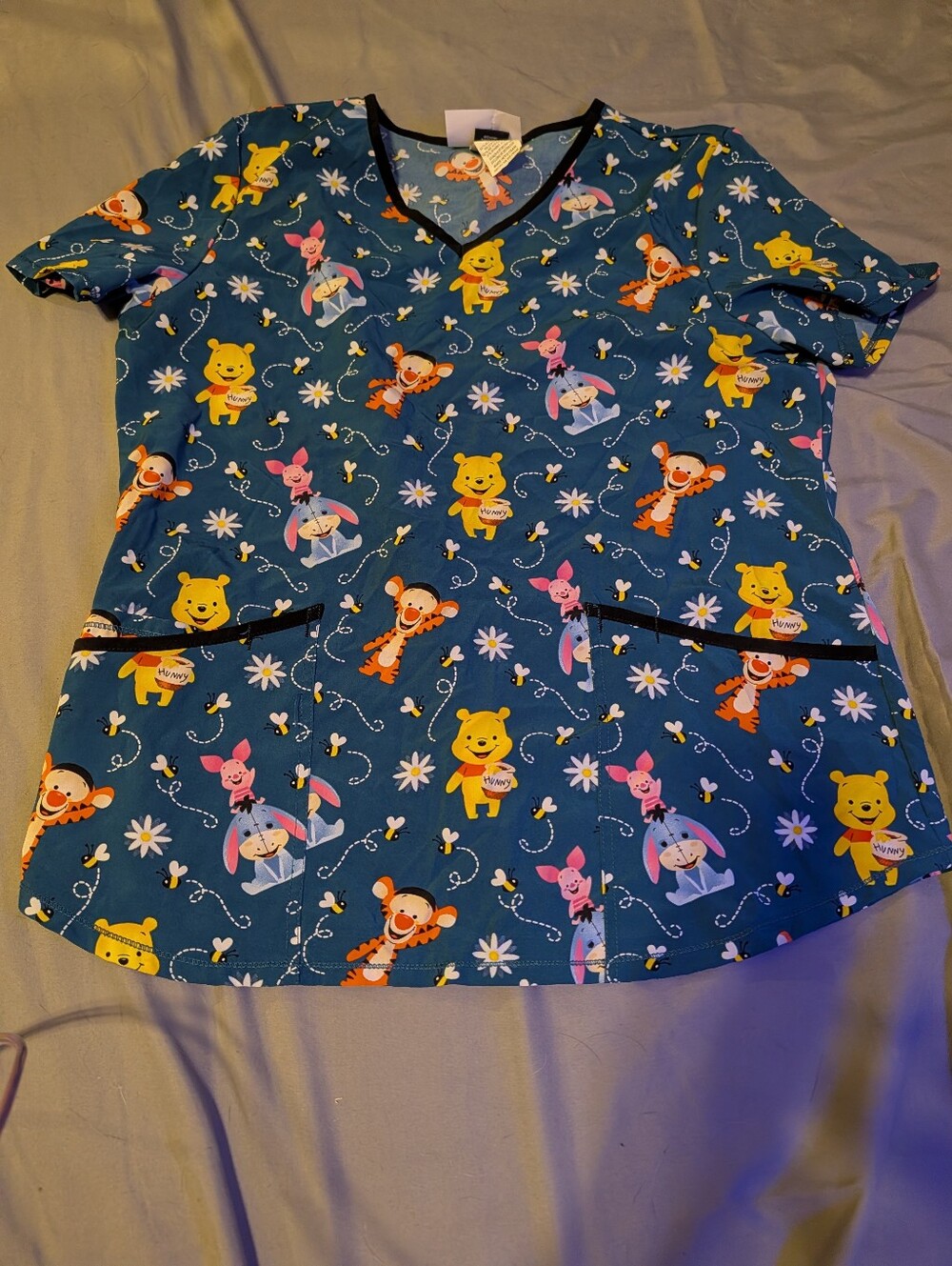 Colorful Halloween, Winnie The Pooh, And Stitch Scrub Tops - 3 Pack - Picture 6 of 7